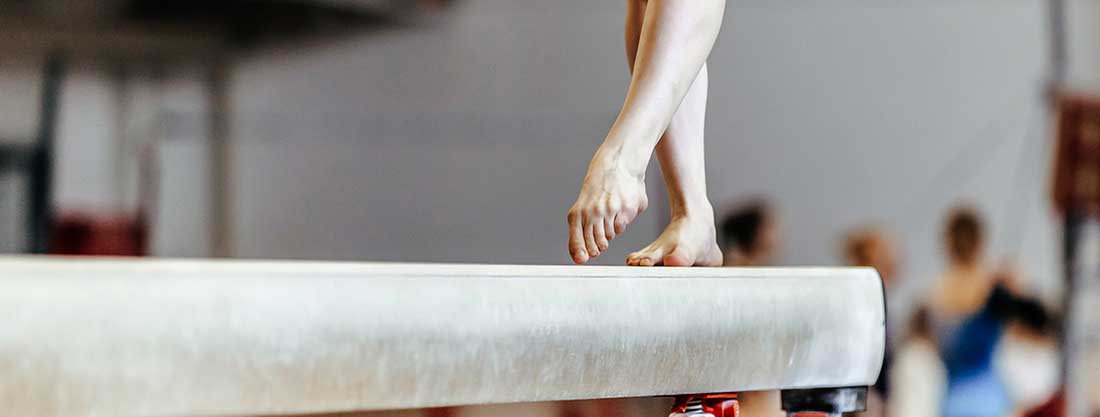 gymnast on balance beam