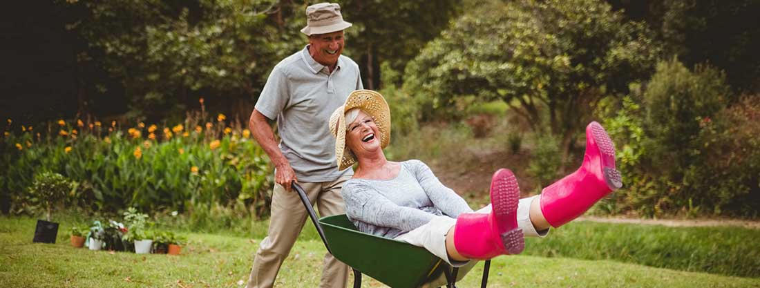 senior couple outside